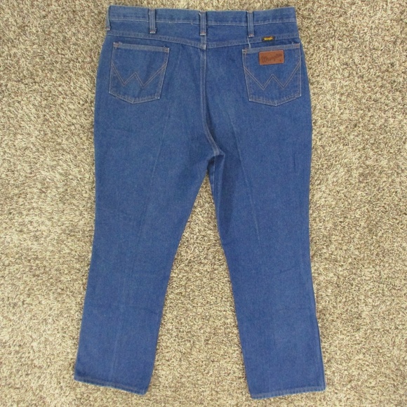 Wrangler Vintage 90s Jeans Men's 39x32 Dark Wash Cowboy Cut Rigid Straight Leg - Picture 2 of 7